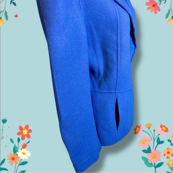 NWT Talbots Royal Blue 100% Wool Single Button Patch Pocket Blazer / Jacket 10 - Picture 12 of 13